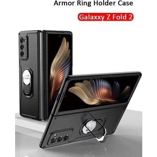Armor Ring Holder Case for Samsung Galaxy Z Fold 2 5G Case Shockproof Hard PC Protective Phone Case for Samsung Z Fold 2 W21