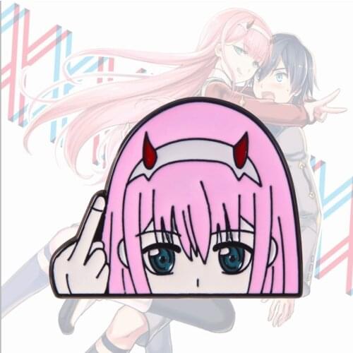DARLING In The FRANXX Brooch Funny ZERO TWO 02 Anime Girl Cartoon Metal Brooch Pin Fans Gift Anime Cospaly Jewelry