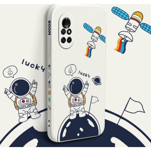 Raise Hand Astronaut Pattern Phone Case For Huawei Nova8 8Pro 8SE Nova 7 7Pro 7SE 6 6se 5 5Pro 5Z 5I 5Ipro 5T 4 4E Cover