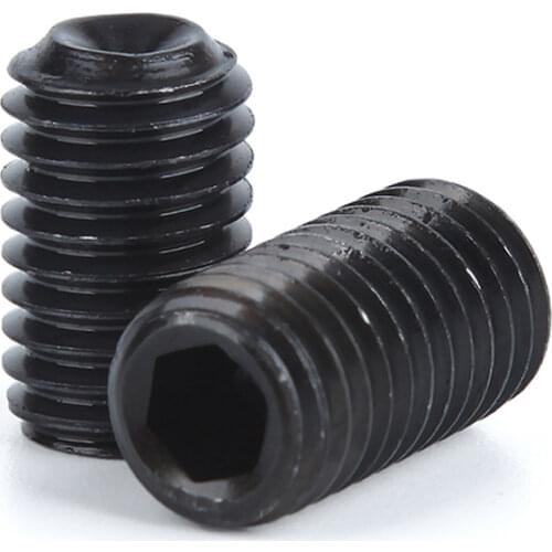 M3x2.5-30mm Black Oxidized 12.9 Grade Alloy Steel Allen Socket Cup Point Grub Scerw DIN916 For Car Model DIY