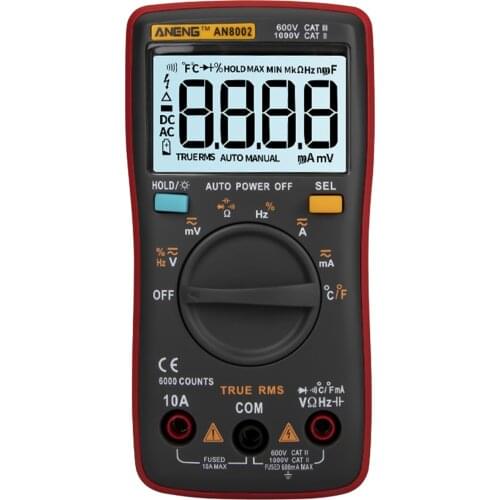 AN8002 6000 Counts True RMS Digital Multimeter Voltmeter Ammeter Universal AC/DC Voltage Current Resistance Capacitance Meter