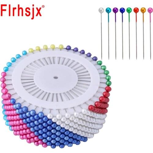 FLRHSJX Pearl Head Pins Sewing Pins Straight Quilting Pins for Dressmaker Jewelry Decoration Sewing Craft DIY Sewing Supplies