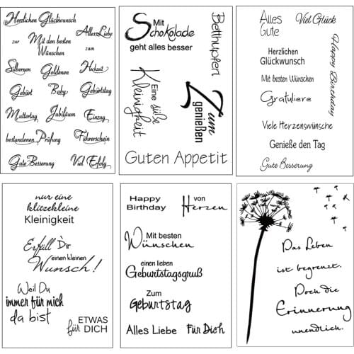 Germany Good Blessing Wishes Clear Stamps/Seals For DIY Scrapbooking/Card Making/Album Decorative Silicone Stamp Crafts