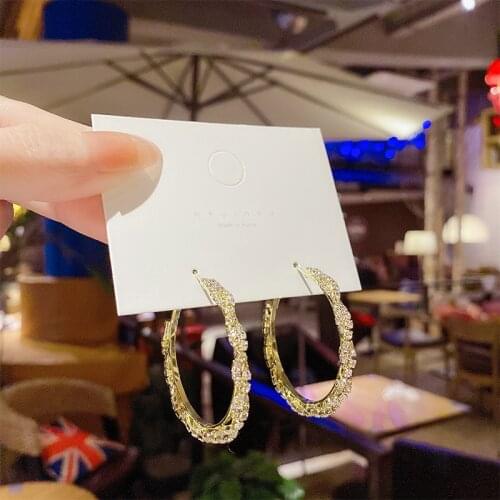 HebeDeer Kpop Fahion Hoop Drop Earrings Golden Round Earrings For Women Jewelry Korea Trendy Tassel Earrings Wholesale