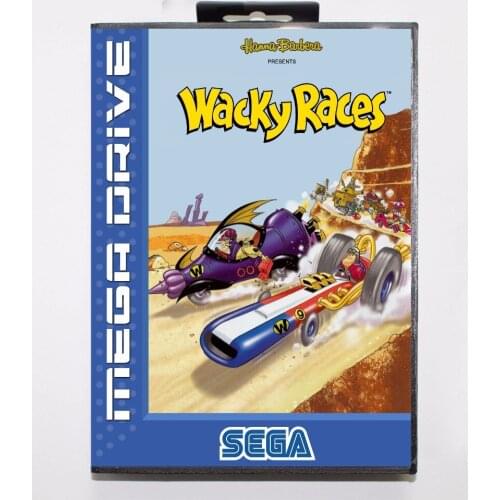 Wacky Races 16 bit MD Game Card With Retail Box For Sega Mega Drive/ Genesis