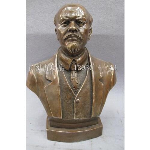 TOP limited edition collection-the Soviet Union Russia great leader Vladimir Lenin bronze statue 26 CM TALL