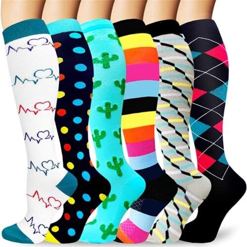 Compression Socks Stockings Men Women Fit for Varicose Running Marathon Cycling Sports Anti Fatigue Pain Relief Knee High Socks