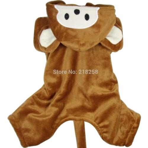 Brown Monkey Soft Fabric Pet Dogs Costume Coat Halloween Clothing For Small Dog