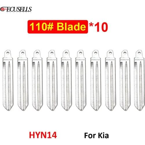 10Pcs/Lot Folding Flip Remote Key Blank HYN14 Right Blade 110# Uncut Blade For Kia K2 K3 K5 Carens Cerato Forte Car Key Shell