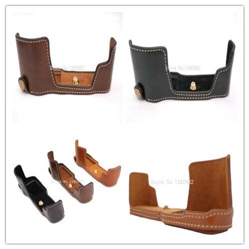 Leather Camera Bag Case Classical New Arrival Half Body Set Cover Shoulder Strap for Olympus EM10II E-M10MarkII