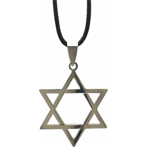 Fashion Stainless Steel Magen Star of David necklace Women Men Israel jewish Judaica jewelery pendant necklace Hanukkah gift