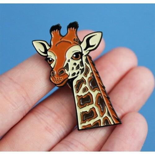 Rothschild Giraffe Illustration Soft Enamel Pin Protect Endangered Species Badge Cute Art Decor