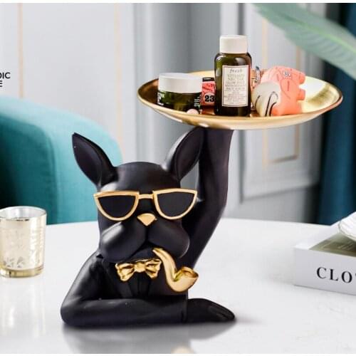 Nordic Law Fighting Dog Storage Tray Living Room Home Decoration Creative Key Ornament Door Entrance Porch Storage Tray