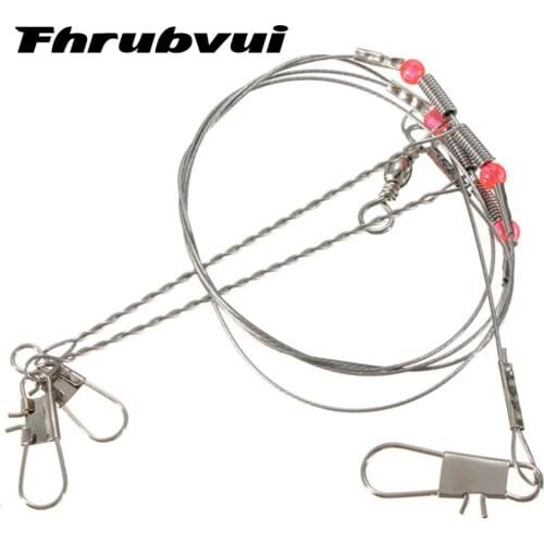 New 5/10/20Pcs/Pack Arms Stainless Steel Fishing Wire Leader Arms with Rigs Swivels Snap 2 Arm Fishing Tackle Tool