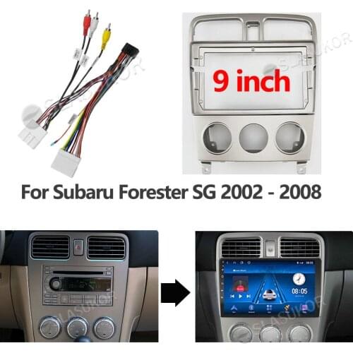 For Subaru Forester 2002 2003 2004 2005-2008 Wires Board Control Cable Work Stereo Panel Dash Installation DVD Frame 9 Inch 2din