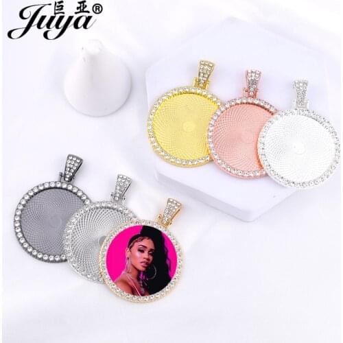 30PCS Blank Cabochon Pendant Bases Crystal Rhinestone Bezel 25/30mm For DIY Charms Designs Jewelry Making Accessories Wholesales