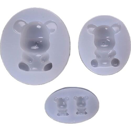 Silicone Mold A Sitting Bear Resin Silicone Mould Handmade DIY Resin Jewelry Making Epoxy Resin Molds H843