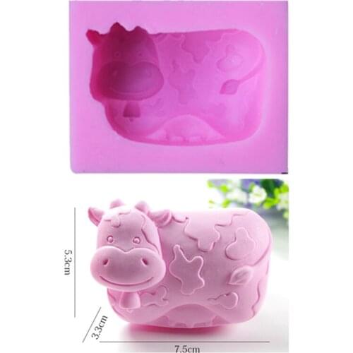 1 piece cow silicone mold DIY cow shape fondant cake chocolate mold soap candle pottery clay candy kitchen accessories