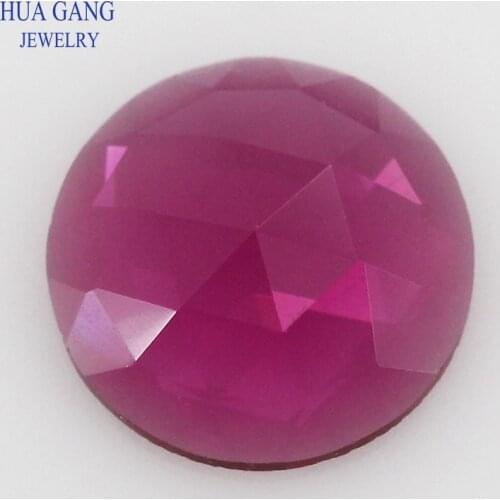 Round Shape Rose-Red Rose Cut Glass Beads Stones Flat Bottom Loose Light Red Glass Gems 8mm Wholesale Beads For Jewelry Making