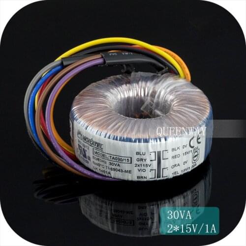 T-018 Double 6V 9V 12V 15V 25V 30W 30VA NEW NORATEL Sealing Toroidal Transformer 30VA Primary Rated Voltage 0-230V 50/60Hz