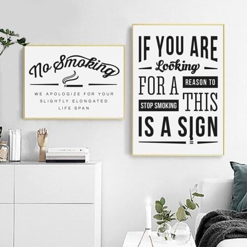 Funny No Smoking Sign Posters and Prints Public Places Wall Decor Rustic Vintage Cigarette Business Sign Picture Canvas Painting