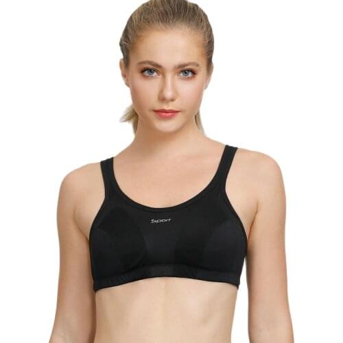 Melansheng Womens Full Coverage NO Wire Racer Back Sports High Impact Non Pad Bra Unlined High Support Sport Bra