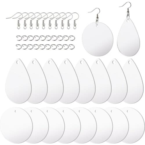 1Set DIY Dangle Earring Kit with Clear Blank Acrylic Pendants Charms Jump Rings Earring Hooks for Women Earring Jewelry Making