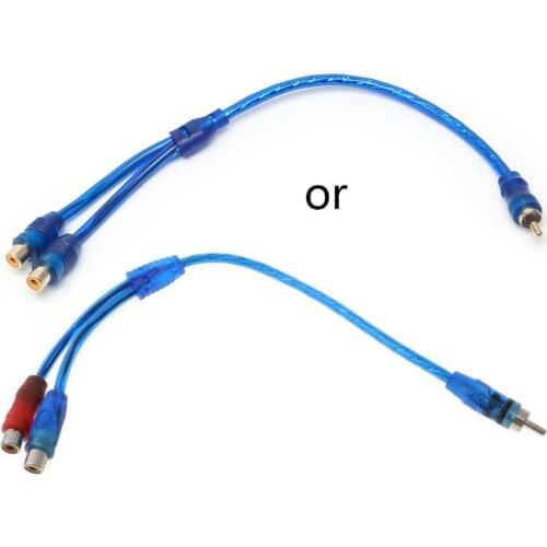 1Pc Car MP3 Audio RCA 1 Male to 2 Female Y Splitter Cable Adapter Cord