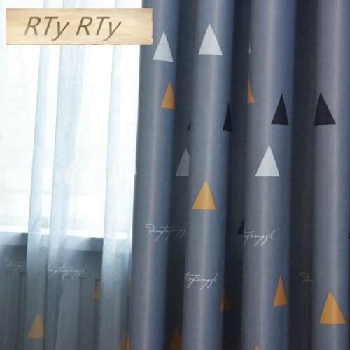 1 pc 2018 New Curtains for Windows Drapes Cartoon Modern Grey Printing kids Shade Curtain For Living Room Bedroom WP117 *30