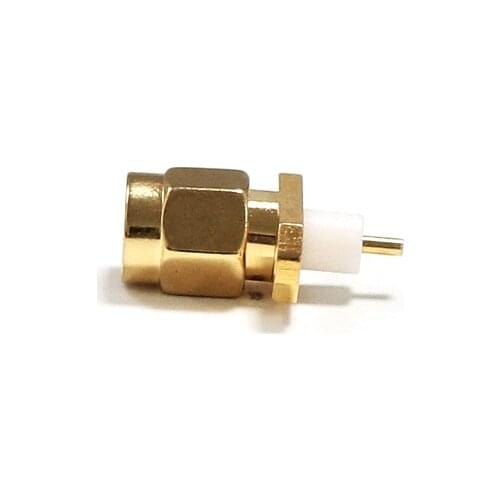 1pc NEW SMA Male Plug RF Coax Connector panel mount solder post Straight Insulator Long 4mm Goldplated wholesale