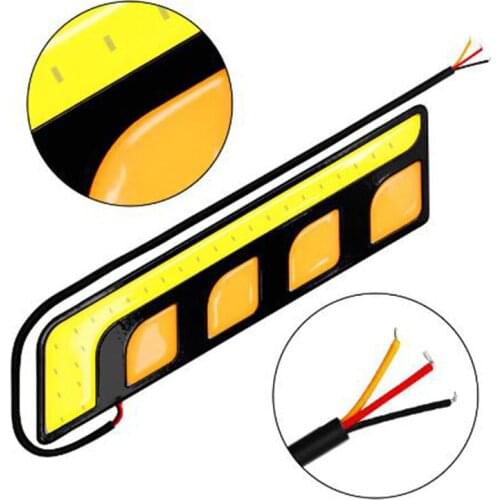 1PC LED COB Fog Lamp Car Daytime Running DRL Waterproof With Turn Signal Light