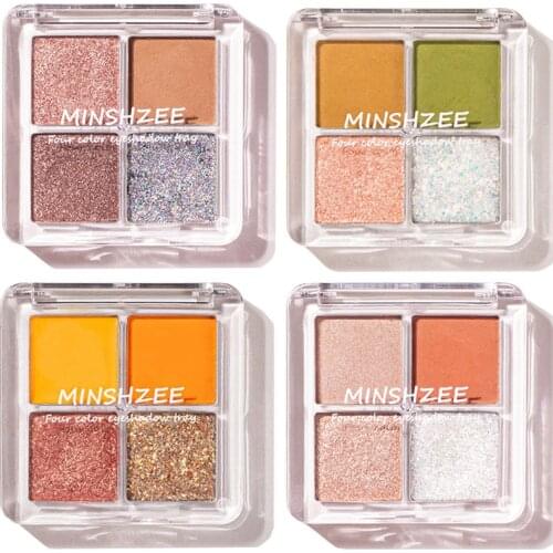 2020 Summer Portable 4 Color/set Eyeshadow Palette Matte Pearlescent Eyeshadow Disc Natural Long-lasting Daily Party Eye Makeup