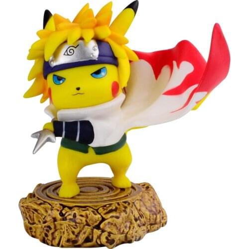 3.94 Inch Pokemon Anime Pikachu Cosplay Namikaze Minato Action Figure Anime Statue Collection PVC Model Toys Gifts Kawaii Decor