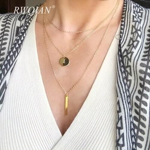 Custom 3 Layer Necklace,Stainless Steel Chain,Initial Necklaces,Bar Necklaces, Set of 3 Necklace For Women Personalized Jewelry