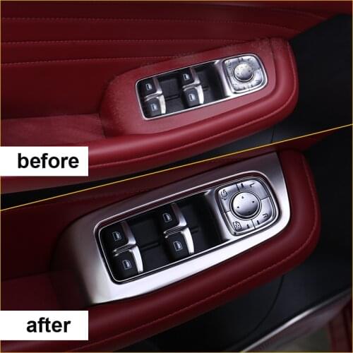 4pcs for MG HS 2018-2019 Lift glass switch Decorative frame Stainless steel