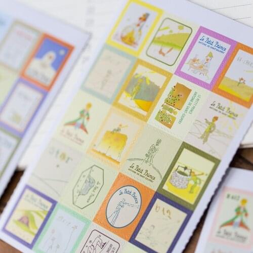 4pcs /Pack Little Prince Folding Stamp Decorative Stickers Scrapbooking DIY Diary Album Stick Label Decor
