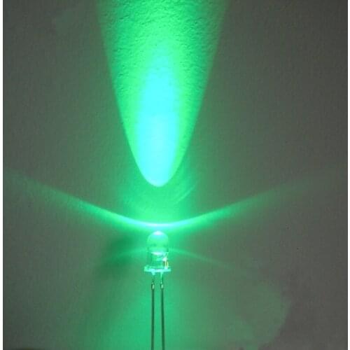 5MM LED Light-Emitting Diodes Green Glow Green Light Highlighted Luminous Tube