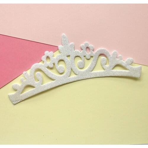 10Pcs Glitter Fabric Patches Shiny Glitter White Crown Applique for Craft/Clothes DIY Scrapbooking Accessories