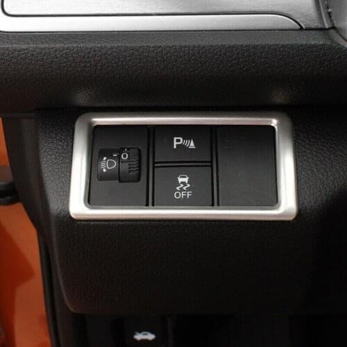 Stainless steel car styling For Honda Civic 10th Accessories 2016 2017 Car Headlamps Adjustment Switch Panel cover trim