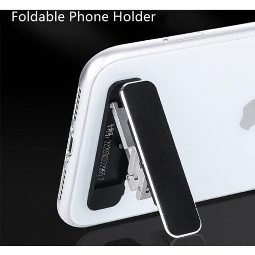 Aluminum Alloy Mobile Phone Holder Ultra-thin Back Stick Mini Ring Support Portable Desktop Phone Stand for IPhone 11 12 Samsung