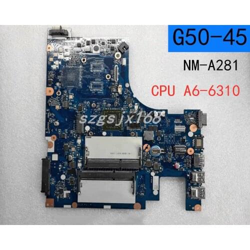 For Lenovo G50-45 PC Mainboard MB A6-6310 CPU ACLU5 ACLU6 NM-A281 15 inch full tested