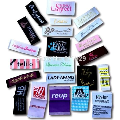 Free Shipping garment shirt jacket label woven label custom/private label/Dress collar label clothing print main label tag cut