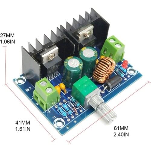 Max 8A 200W High Power Supply Module Adjustable 4-40V to 1.25-36V Step Down-Buck Converter with 180KHz High Stable Power Voltage