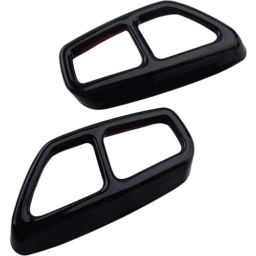 1Pair Car Stainless Steel Black Exhaust Mufflers Pipe Cover Trim Fit For BMW 5 Series G30 G31 2017-2020
