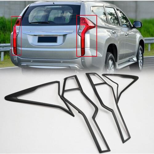 ABS Black Rear Tail Light Cover Trim For Mitsubishi Montero / Pajero Sport 16-18