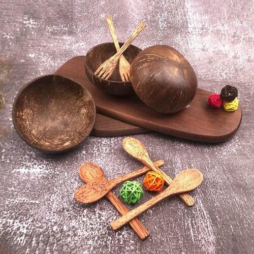 Pure natural coconut bowl spoon wooden tableware exquisite craftsmanship ramen rice noodle rice bowl salad dessert mousse bowl