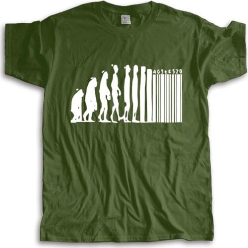 New t shirt black tops for men Retro T Shirts Human Evolution Banksy Mankind Monkey Barcode Capitalism Anarchy fashion tee-shirt