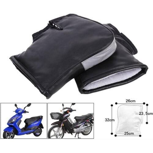 Thick Warm Motorcycle Handlebar Gloves Electric Car Gloves Waterproof Windproof Winter Black Warm Handlebar Muffs Warmers
