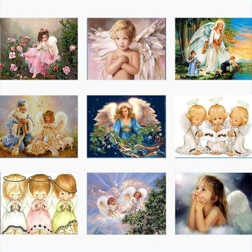 Religion Angel Diamond Painting Cross Stitch 5D DIY Full Square Round Drill Living Room Home Decor