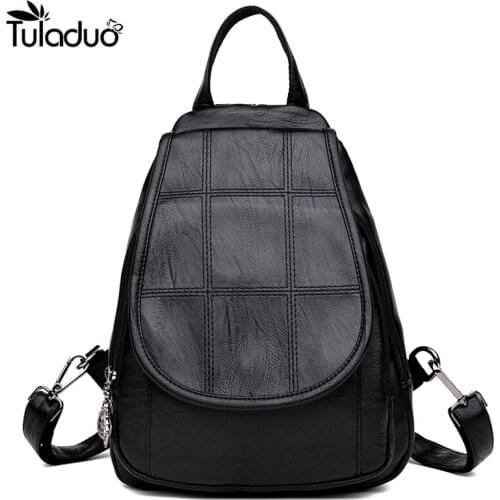 Women Side Silt Pocket Cover Closer Backpacks Hasp Cover School Bags For Teenagers Casual Travel Computer Laptop Bag Black Red